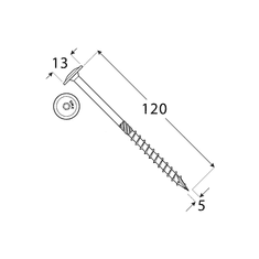 DOMAX CT 05120 tesařský vrut s talířovou hlavou 5x120 - balení 100ks