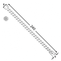 DOMAX CPW 06240 Šroub s plným závitem s zapuštěnou hlavou 6x240 - balení 100ks