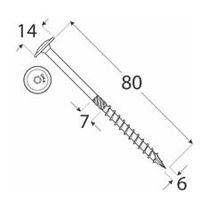 DOMAX CT 06080 tesařský vrut s talířovou hlavou 6x80 - balení 100ks