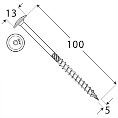 DOMAX CT 05100 tesařský vrut s talířovou hlavou 5x100 - balení 100ks