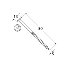 DOMAX CT 05050 tesařský vrut s talířovou hlavou 5x50 - balení 200ks