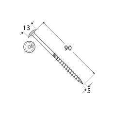 DOMAX CT 05090 tesařský vrut s talířovou hlavou 5x90 - balení 150ks