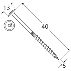 DOMAX CT 05040 tesařský vrut s talířovou hlavou 5x40 - balení 200ks