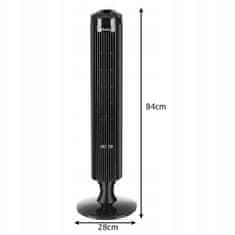 Ruhhy 23355 Sloupový ventilátor s dálkovým ovladačem, 50 W, 84 cm, černá