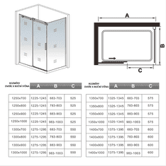 H K Sprchový kout DIAMOND 120x100 L/P varianta