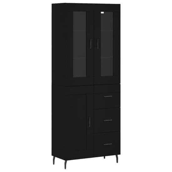 Vidaxl Skříň highboard černá 69,5 x 34 x 180 cm kompozitní dřevo