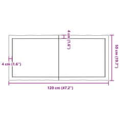 Vidaxl Stolní deska tmavě hnědá 120x50x(2-4)cm ošetřený dub živá hrana