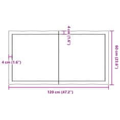 Vidaxl Stolní deska hnědá 120x60x(2-6)cm ošetřený dřevo živá hrana