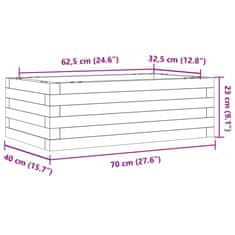 Vidaxl Zahradní truhlík bílý 70 x 40 x 23 cm masivní borové dřevo