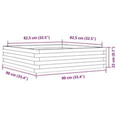 Vidaxl Zahradní truhlík 90 x 90 x 23 cm masivní borové dřevo