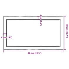 Vidaxl Stolní deska světle hnědá 80x40x(2-4)cm ošetřený dub živá hrana