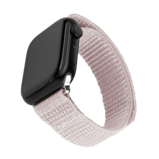 FIXED Nylonový řemínek Nylon Sporty Strap pro Apple Watch 42/44/45mm, růžově zlatý