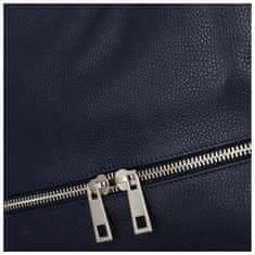 Delami Vera Pelle Dámská moderní kožená kabelka Brita, tmavě modrá