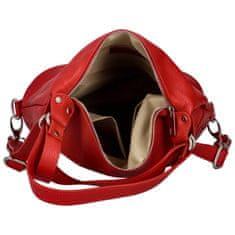 Delami Vera Pelle Stylový dámský kožený kabelko-batoh přes rameno Fredda, červený