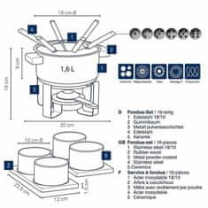 Kela Fondue KL-10068 sada Gunten nerez černá 19,0cm 20,0cm 1,6l