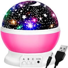 Izoxis Lampa s bateriovým projektorem růžová 22192 