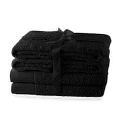 AmeliaHome Sada ručníků Amary černých, velikost 2*70x140+4*50x100