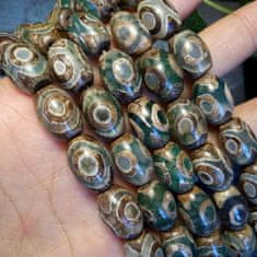 Kraftika 4pc beige brown green dzi oval tube beads tibetská agátová