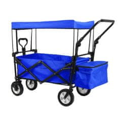 Timeless Tools Skládací vozík se střechou, tažný a tlačný, tmavě modrý