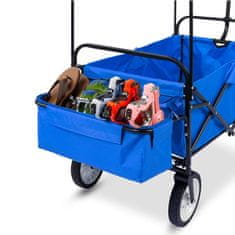 Timeless Tools Skládací vozík se střechou, tažný a tlačný, tmavě modrý
