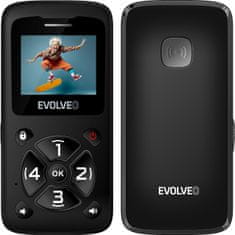 Evolveo EasyPhone ID, mobilní telefon pro seniory, černá