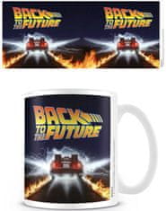 CurePink Keramický hrnek Back To The Future|Návrat do budoucnosti: Delorean (objem 315 ml) bílý