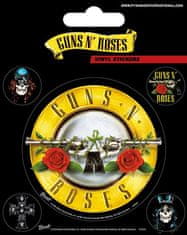 CurePink Arch 5 samolepek Guns'N'Roses: Bullet Logo (10 x 12,5 cm)