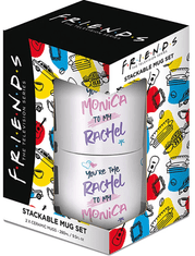 CurePink Keramické hrnky Friends|Přátelé: Monica & Rachel set 2 kusů (280 ml)