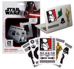 CurePink Samolepky na elektroniku Star Wars|Hvězdné Války: Force (5 listů|29 kusů, 18 x 24 cm)