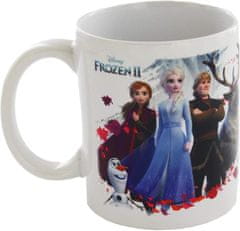 CurePink Bílý keramický hrnek Frozen II|Ledové Království: Group (objem 315 ml)