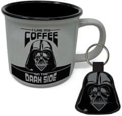 CurePink Dárkový set Star Wars|Hvězdné války: I Like My Coffee On The Dark Side hrnek-přívěsek (objem hrnku 315 ml)