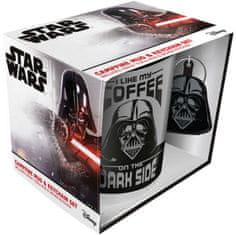 CurePink Dárkový set Star Wars|Hvězdné války: I Like My Coffee On The Dark Side hrnek-přívěsek (objem hrnku 315 ml)