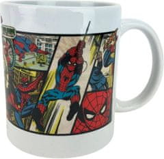 CurePink Keramický hrnek Marvel: Retro Spider-Man Panels (objem 315 ml)