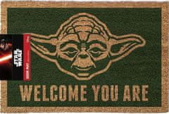 CurePink Rohožka Star Wars|Hvězdné Války: Yoda (60 x 40 cm) zelená