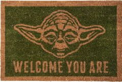 CurePink Rohožka Star Wars|Hvězdné Války: Yoda (60 x 40 cm) zelená