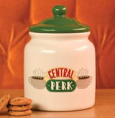 CurePink Bílá keramická dóza Friends|Přátelé: Central Perk (15 x 21,5 x 15 cm)