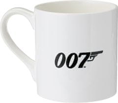 CurePink Bílý keramický hrnek James Bond 007: Logo (objem 350 ml)