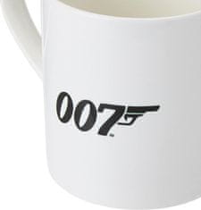 CurePink Bílý keramický hrnek James Bond 007: Logo (objem 350 ml)
