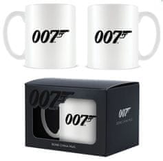 CurePink Bílý keramický hrnek James Bond 007: Logo (objem 350 ml)