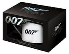 CurePink Bílý keramický hrnek James Bond 007: Logo (objem 350 ml)