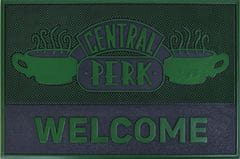 CurePink Gumová rohožka Friends: Central Perk (60 x 40 cm) zelená