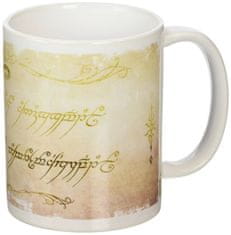 CurePink Keramický hrnek Lord of the Rings|Pán Prstenů: Ring Inscription (objem 315 ml) bílý