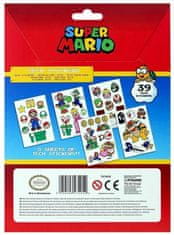 CurePink Samolepky na elektroniku Nintendo: Super Mario set 5 listů 39 kusů (18 x 24 cm)