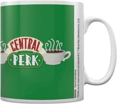 CurePink Bílý keramický hrnek Friends|Přátelé: Central Perk Green (objem 315 ml)