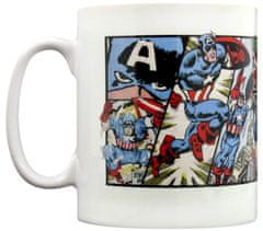 CurePink Keramický hrnek Marvel|Capitain America: Panels (objem 315 ml)