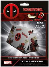 CurePink Samolepky na elektroniku Marvel|Deadpool: Merc With A Mouth (5 listů|35 kusů)