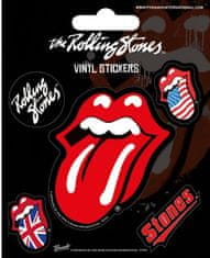 CurePink Samolepky Rolling Stones: Tongue - Jazyk arch 5 kusů (10 cm x 12,5 cm)