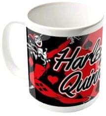 CurePink Bílý keramický hrnek DC Comics|Bartman: Harley Quinn (objem 315 ml)