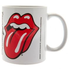 CurePink Bílý keramický hrnek Rolling Stones: Lips - Jazyk (objem 315 ml)