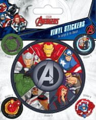 CurePink Samolepky Marvel|Avengers: Postavy Arch 5 kusů (10 x 12,5 cm)